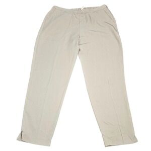 Eileen Fisher Pants Womens Sz M Tencel Side Zip Elastic Waistband Trouser Career